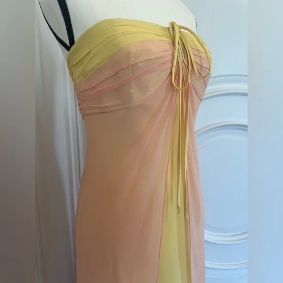 Laundry by Shelli Sehgal 100% Silk 2 Tone Beach Resort Wear Maxi Dress (Size 6) - Picture 5 of 10